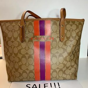 Coach canvas print tote